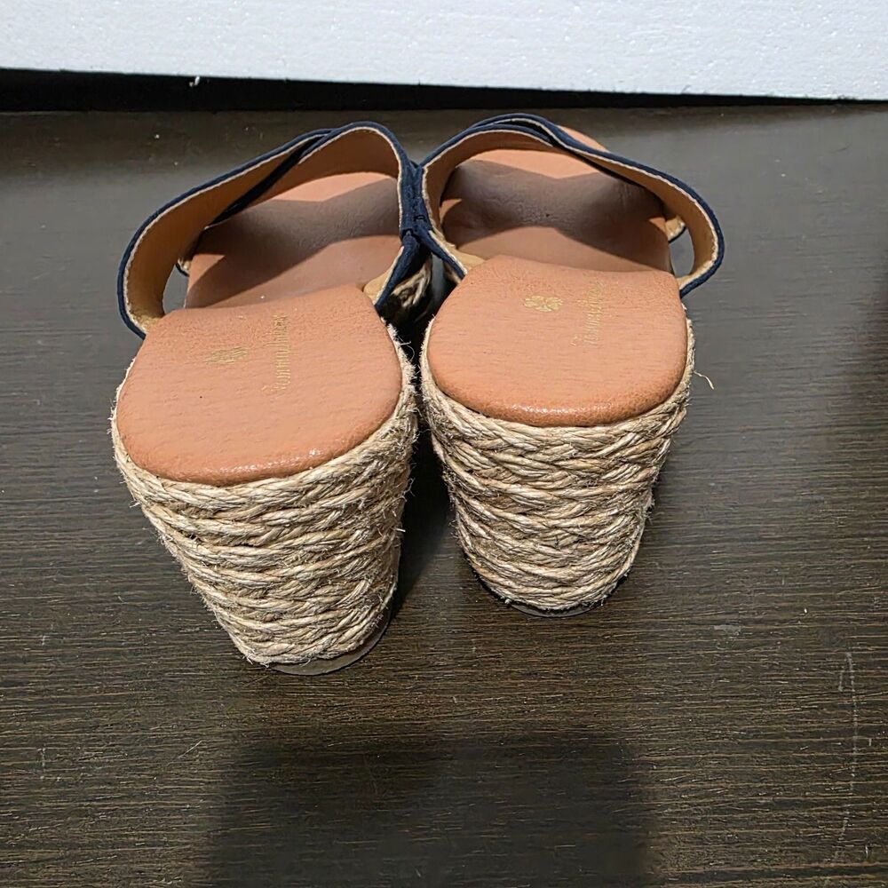 Tommy Bahama Navy Blue Taxtile Wedge Heel Slip On Espadrille Sandals  8,5M - Picture 11 of 14